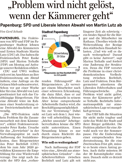 160607 EZ SPD und FDP lehnen Abwahl des Kmmerers lokal