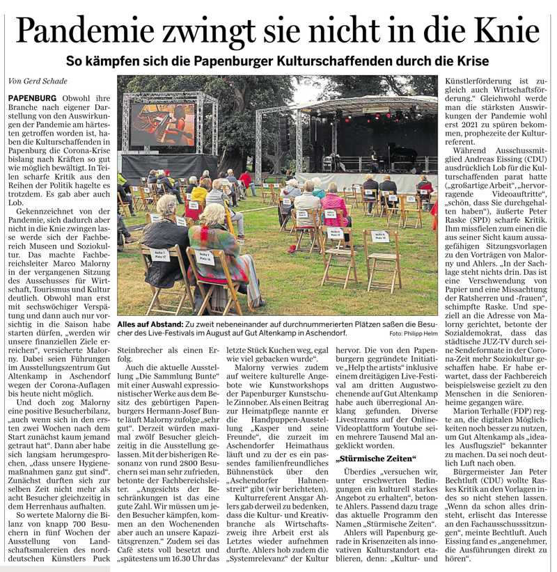 200930 Ems-Zeitung Kulturausschuss